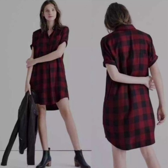 Madewell Dresses & Skirts - Madewell Buffalo Plaid Courier Shirtdress